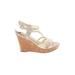 Fergalicious Wedges: Ivory Solid Shoes - Women's Size 9 1/2 - Open Toe