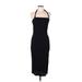Shein Casual Dress - Midi Halter Sleeveless: Black Print Dresses - Women's Size Medium