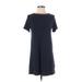 Abercrombie & Fitch Casual Dress - Mini High Neck Short sleeves: Blue Print Dresses - Women's Size X-Small