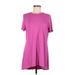 J.Jill Casual Dress - Shift Crew Neck Short sleeves: Pink Print Dresses - Women's Size Medium