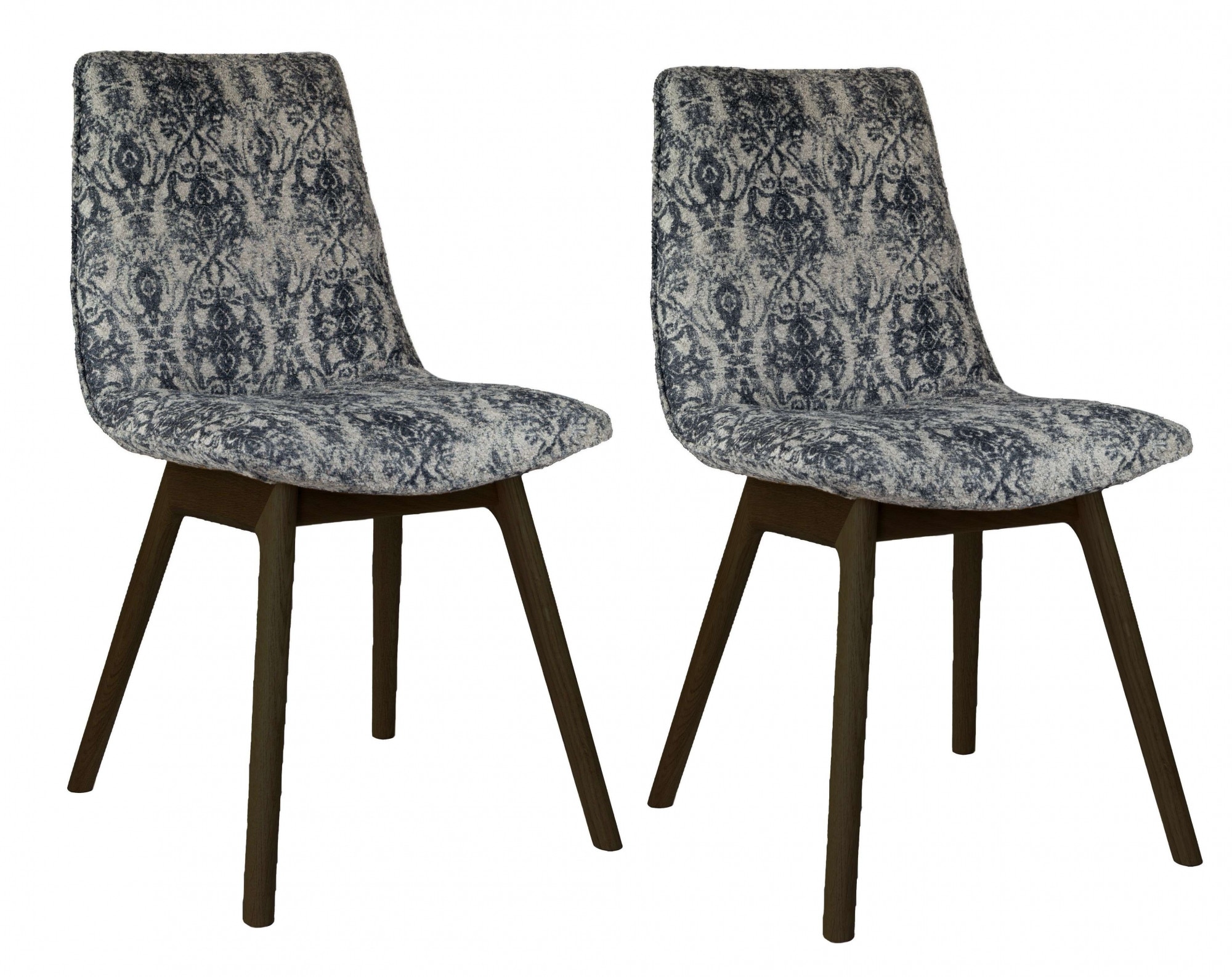 4-Fußstuhl ANDAS "Ramon", grau (grau, buche wenge), B:45cm H:91cm T:57cm, Massivholz, Polyester, Sperrholz, Stühle, mit Massivholzbeinen Image