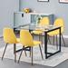 Mercury Row® Gillham 4 - Person Table Glass Dining Set Wood/Glass/Metal in Yellow | 29.25 H x 31.49 W x 46.8 D in | Wayfair