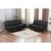 Wrought Studio™ Gosim 2 - Piece Living Room Set Faux Leather in Black | 40 H x 76.5 W x 32.5 D in | Wayfair Living Room Sets