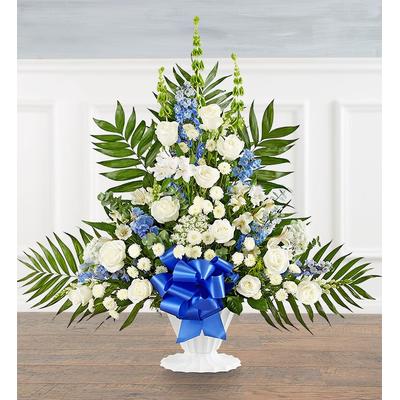 1-800-Flowers Sympathy Delivery Tranquility Floor Basket - Blue & White Large