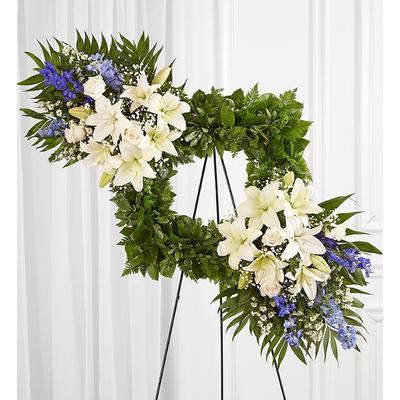 1-800-Flowers Everyday Gift Delivery Cherished Remembrance Wreath - Blue & White