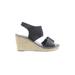 Steve Madden Wedges: Black Solid Shoes - Women's Size 8 1/2 - Open Toe