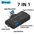7 in 1 Multifunctional Card Reader Type c Mobile Phone SD/TF USB Drive Converter Interface Expansion