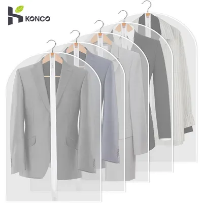 Clothes Hanging Dust Cover Clear Garment Bags Home Storage Bag Dress Suit Coat Dust Cover Wardrobe Hanging Clothing Organizers
