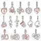 925 Silver Rose Gold Series Cat Heart Shape Beads Life Tree Fit Pandora Original Charms Bracelets