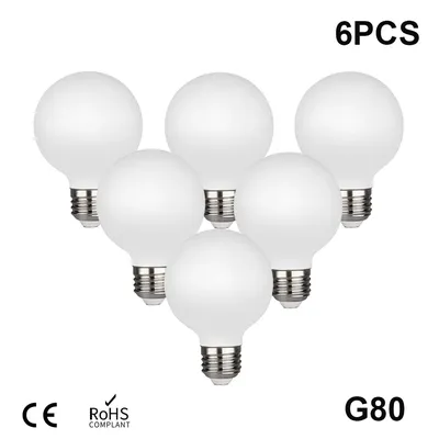 Edison LED Light Bulb E27 5W G80 Frosted Glass Bulb 85V-265V Globe Ball Bulb Warm White 2700K Natural white 4000K Lampada LED La