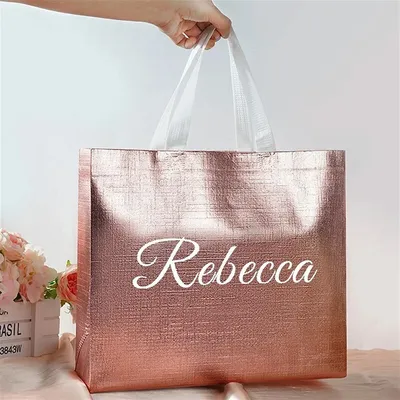 Personalized Packaging Bag Bridal Party Gifts Pink Tote Bags Package for Gifts Wedding Favors