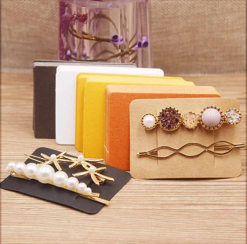 50 stück Neue ankunft nette form kraft rosa weiß schmuck paket haarspange karte leere farbe haarnadel display karte tag Image
