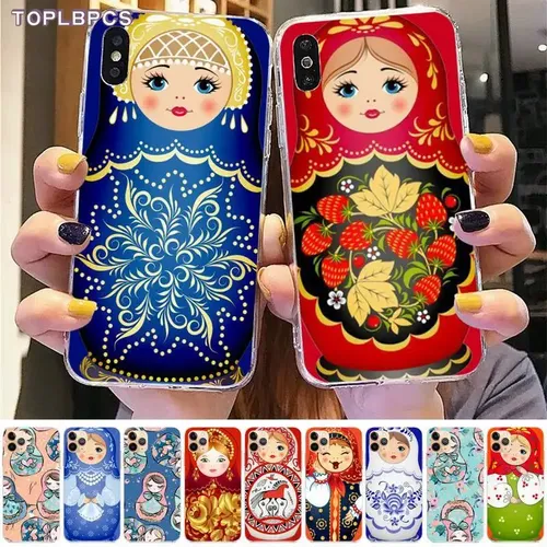 Nette Russische Puppen Matrjoschka DIY telefon Fall abdeckung Shell für iphone 13 8 7 6 6S Plus X 5S