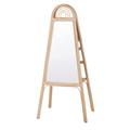 Miroir sur pied en rotin beige 50x112