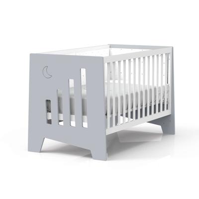 Lit bébé - bureau (2en1) 70x140 cm en gris