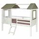 Lit cabane bois massif blanc et gris anthracite 90x190 cm