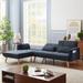 94.5" Linen Foam Convertible Sectional Sofa Sleeper Left Facing L-shaped Sofa Counch For Living Room