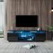 TV Stand Media Console Entertainment Center Television Table, 2 Storage Cabinet with Open Shelves for 80 Inch TV