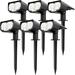 6-Pack 12-LED Solar Spotlights Outdoor Garden Pathway Lamp