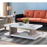 Coffee Table Glossy White & Dark Taupe