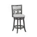 Matt 29 Inch Swivel Barstool, Plush Cushioned Seat and Backrest, Mist Gray