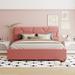 Queen Size Linen Fabric Upholstered Bed w/ Brick Pattern Headboard Platform Bed & 4 Drawers Storage Bed No Box Spring Needed