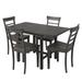 5-Piece Wood Square Extendable Dining Table Set with 4 Ladder Back Chairs for Small Places