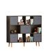 42.12" H x 47.24" W Cube Bookcase With Bins White/Brown