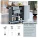 Rubber Wood Top Kitchen Island Cart with Spice Rack & Towel Rack & 2 Drawers Movable, Microwave Cart Rolling Storage Cart