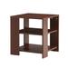 3-tier End Table Square Nightstand Portable Sofa Side Table, Brown