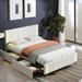 Queen Size Platform Bed Frame with 4 Drawers and USB Charging