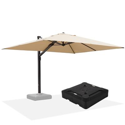 PURPLE LEAF Sturdy Heavy-duty Patio Cantilever Offset Umbrella 360-degree Rotation with Base