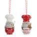 Gnome Bakers Baking Gingerbread Cookies Christmas Holiday Ornaments Set of 2 - Multi