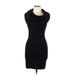 Catherine Malandrino Casual Dress - Bodycon Cowl Neck Short sleeves: Black Solid Dresses - Women's Size P