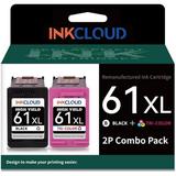 61XL XXL Ink Combo Pack for HP 61 Ink Cartridges for HP Envy 4500 4502 5530 5534 Deskjet 3050A 1000 1010 1512 3054 Officejet 1051 4630 4635 Printer (1 Black 1 Tri-Color)