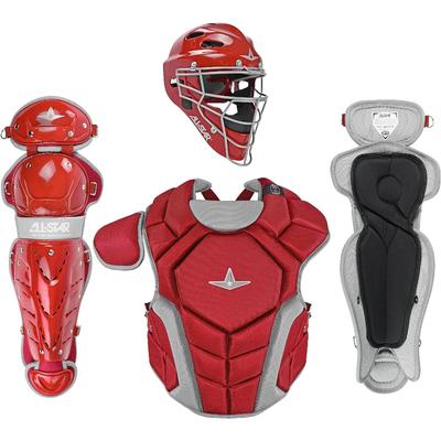 All Star Top Star NOCSAE Certified Baseball Catcher's Kit - Ages 9-12 Scarlet