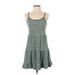 Wild Fable Casual Dress - Mini Scoop Neck Sleeveless: Green Print Dresses - Women's Size Small