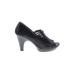 Sofft Heels: Slip-on Chunky Heel Casual Black Solid Shoes - Women's Size 8 - Peep Toe