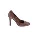 Aldo Heels: Slip-on Stilleto Feminine Burgundy Shoes - Women's Size 37 - Round Toe