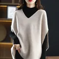 Gilet Casual in cashmere con scollo a v modelli autunnali e invernali di maglione senza maniche