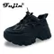 Fujin 7cm Sneakers robuste scarpe con zeppa zeppa per donna scarpe Casual scarpe estive traspiranti