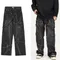 Harajuku retro tooling function jeans larghi neri abbigliamento da strada 2K da uomo goth punk