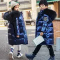 2024 Winter Keep Warm giacche per ragazze cappotto impermeabile lucido con cappuccio capispalla per