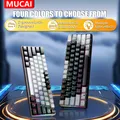 MUCAI MK61 USB Gaming Esports Tastiera meccanica Asse rosso 61 tasti Cavo staccabile cablato Retroilluminazione RGB Hot Swap