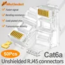 50 pz Cat6a RJ45 connettore 8 p8c Modularity UTP Crystal Head Plug rete placcata in oro modulare per