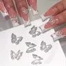 10 pz/borsa a forma di farfalla chiodo strass stella fiore chiodo fascino argento lega d'oro chiodo