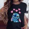 Estate Kawaii Disney Lilo Stitch T Shirt donna top Cartoon Stitch Hearts Graphic Print Tees Cute