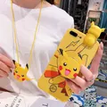 Custodia per telefono Pokemon Pikachu con corda di supporto per Samsung Galaxy S7 Edge S8 S9 S10 S20 S21 S22 S23 Plus Ultra S21FE Nota 9 10