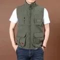 Gilet da uomo giacche senza maniche gilet multitasche estivi giacca da uomo con colletto alla