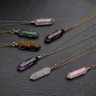 Collana con ciondolo in pietra naturale esagonale per donna Uomo Collana in cristallo con proiettile